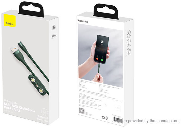 Baseus Zinc Magnetische 3-in-1 Fast Charging Kabel 3A 1 Meter Groen afbeelding 11