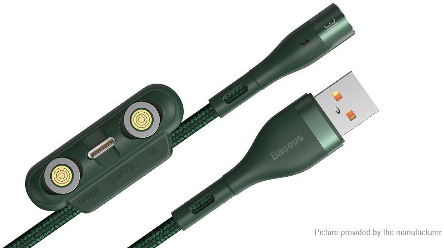 Baseus Zinc Magnetische 3-in-1 Fast Charging Kabel 3A 1 Meter Groen afbeelding 3