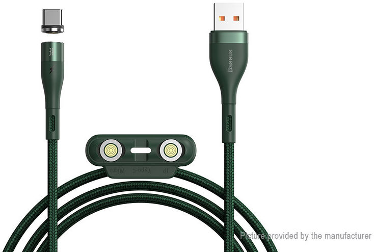 Baseus Zinc Magnetische 3-in-1 Fast Charging Kabel 3A 1 Meter Groen afbeelding 1