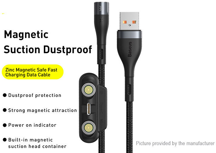 Baseus Zinc Magnetische 3-in-1 Fast Charging Kabel 3A 1 Meter Zwart afbeelding 10