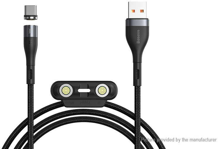 Baseus Zinc Magnetische 3-in-1 Fast Charging Kabel 3A 1 Meter Zwart afbeelding 1