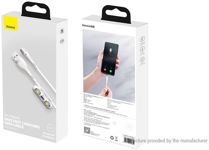 Baseus Zinc Magnetische 3-in-1 Fast Charging Kabel 5A 1 Meter Wit afbeelding 11