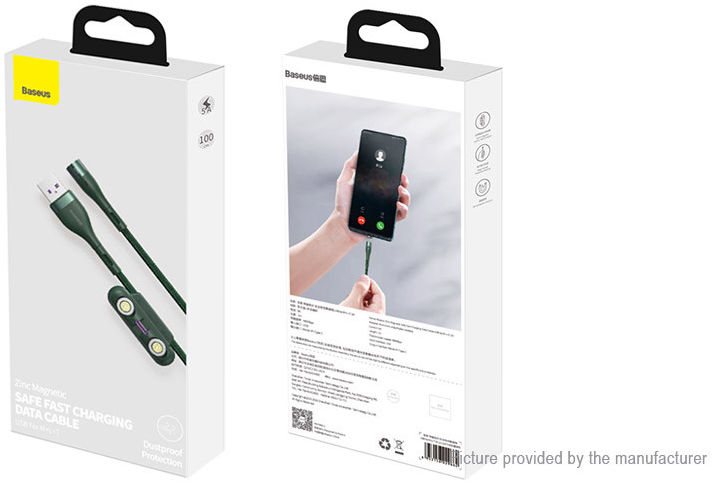 Baseus Zinc Magnetische 3-in-1 Fast Charging Kabel 5A 1 Meter Groen afbeelding 10