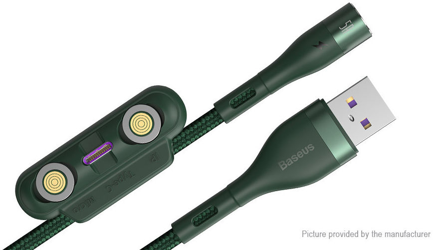 Baseus Zinc Magnetische 3-in-1 Fast Charging Kabel 5A 1 Meter Groen afbeelding 3