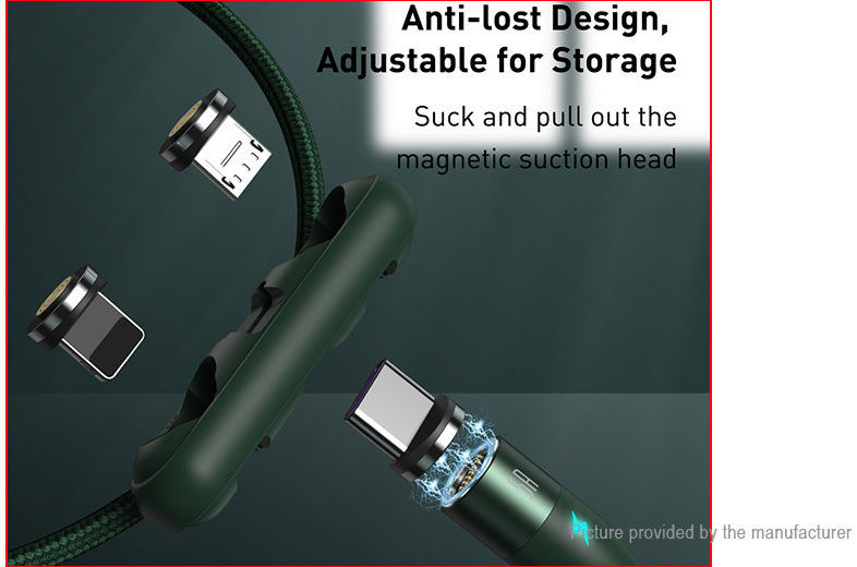 Baseus Zinc Magnetische 3-in-1 Fast Charging Kabel 5A 1 Meter Groen afbeelding 8