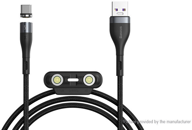Baseus Zinc Magnetische 3 in 1 Fast Charging Data Kabel 5A Zwart afbeelding 5
