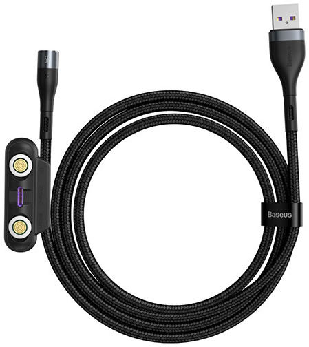 Baseus Zinc Magnetische 3 in 1 Fast Charging Data Kabel 5A Zwart afbeelding 4