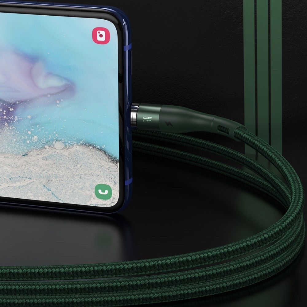 Baseus Zinc Magnetische USB-C 3A Fast Charging Data Kabel Groen afbeelding 8