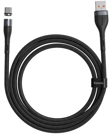 Baseus Zinc Magnetische USB-C 3A Fast Charging Data Kabel Zwart Kabels