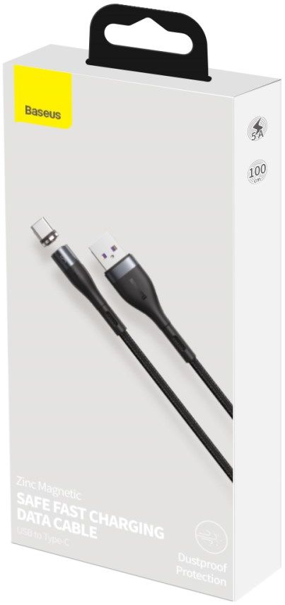 Baseus Zinc Magnetische USB-C 5A Fast Charging Data Kabel 1Meter Zwart afbeelding 6