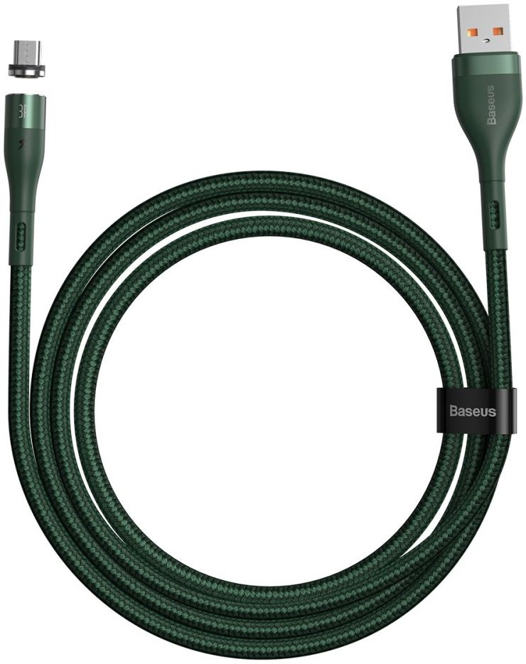 Baseus Zinc Magnetische Micro-USB 2.1A Fast Charging Data Kabel Groen afbeelding 2