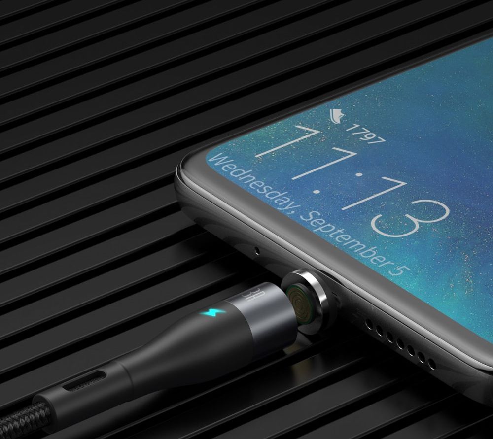 Baseus Zinc Magnetische Micro-USB 2.1A Fast Charging Data Kabel Zwart afbeelding 11