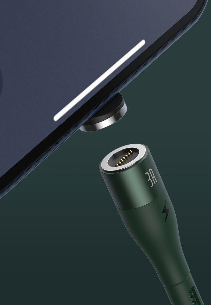 Baseus Zinc Magnetische 2.4A Fast Charge iPhone Kabel 1M Groen afbeelding 5