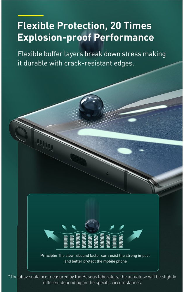 Baseus Samsung Galaxy Note 20 Screenprotector Display Folie (Duo Pack) afbeelding 12