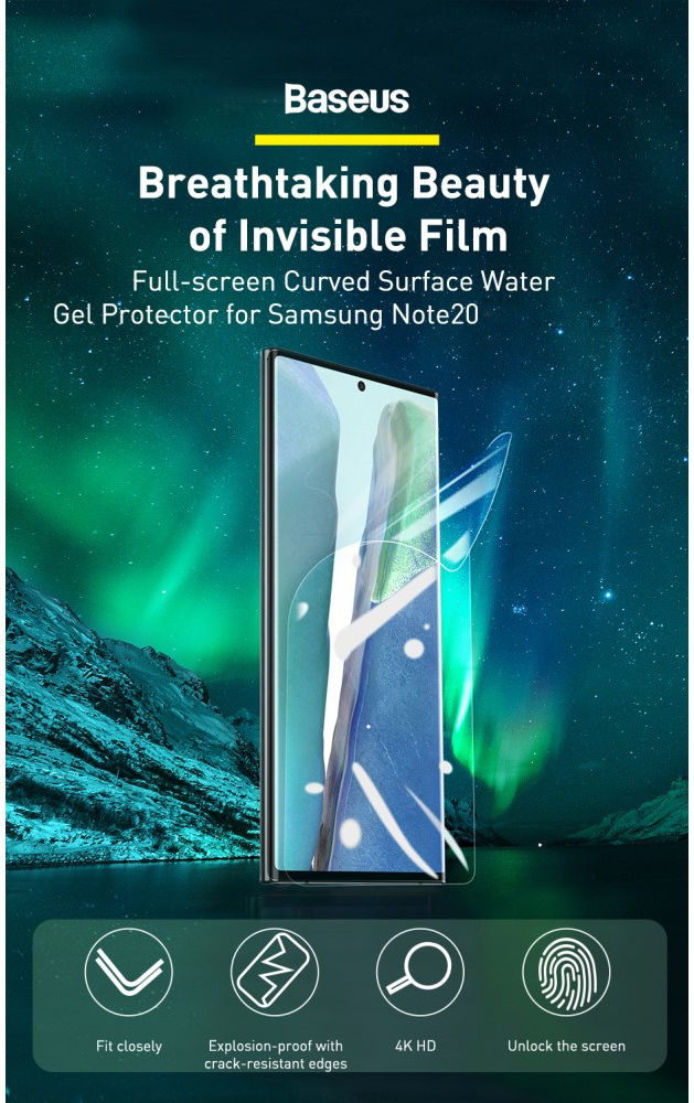 Baseus Samsung Galaxy Note 20 Screenprotector Display Folie (Duo Pack) afbeelding 10