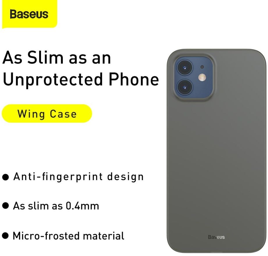 Baseus Wing Apple iPhone 12 Hoesje Dun TPU Wit afbeelding 8