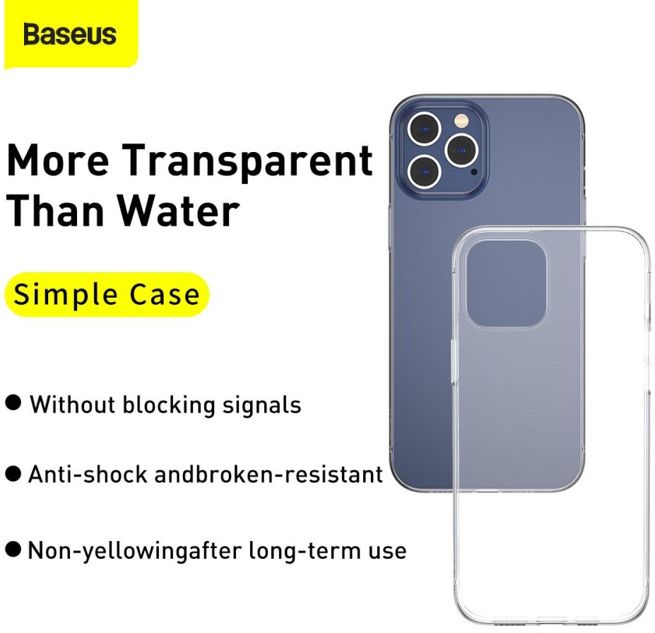 Baseus Simple Apple iPhone 12 TPU Hoesje Transparant afbeelding 10