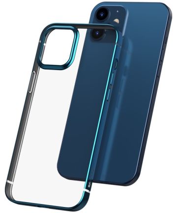 Baseus Shining Apple iPhone 12 Mini Hoesje TPU Transparant Blauw Hoesjes