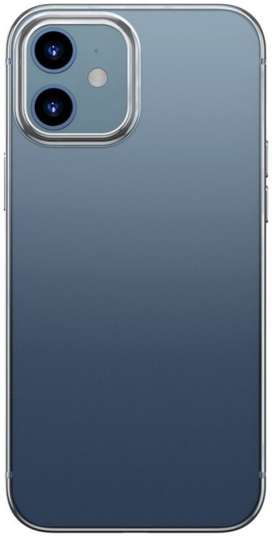 Baseus Shining Apple iPhone 12 Mini Hoesje TPU Transparant Zilver afbeelding 2