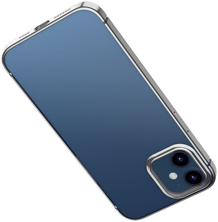 Baseus Shining Apple iPhone 12 Mini Hoesje TPU Transparant Zilver afbeelding 3