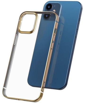 Baseus Shining Apple iPhone 12 Mini Hoesje TPU Transparant Goud Hoesjes