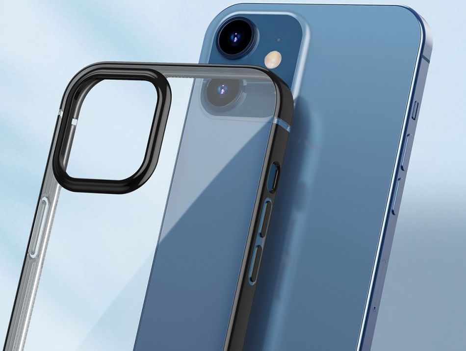 Baseus Shining Apple iPhone 12 Hoesje TPU Transparant Zwart afbeelding 10