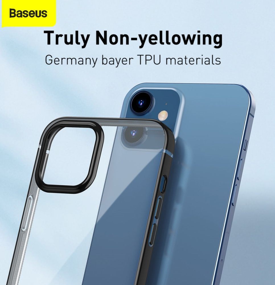 Baseus Shining Apple iPhone 12 Hoesje TPU Transparant Zwart afbeelding 14