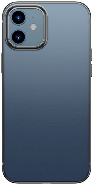 Baseus Shining Apple iPhone 12 Hoesje TPU Transparant Zwart afbeelding 3