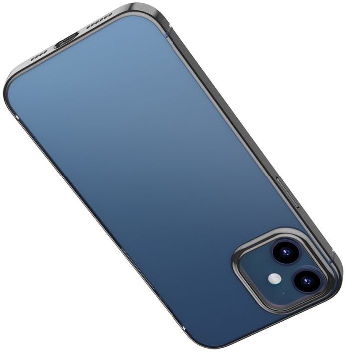 Baseus Shining Apple iPhone 12 Hoesje TPU Transparant Zwart afbeelding 4