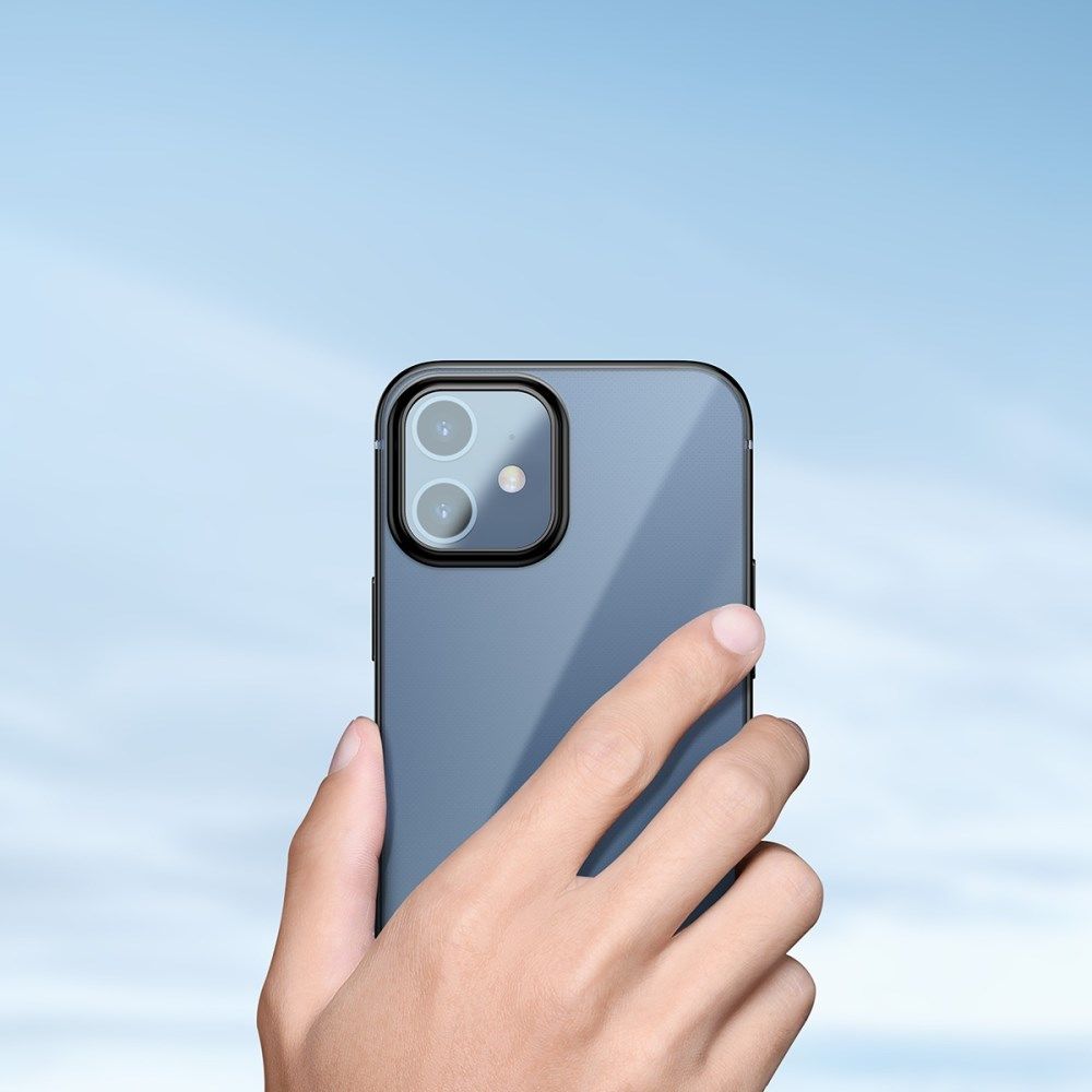 Baseus Shining Apple iPhone 12 Hoesje TPU Transparant Zwart afbeelding 9