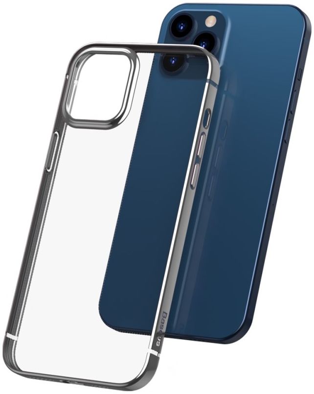 Baseus Shining Apple iPhone 12 Pro Hoesje TPU Transparant Grijs afbeelding 4