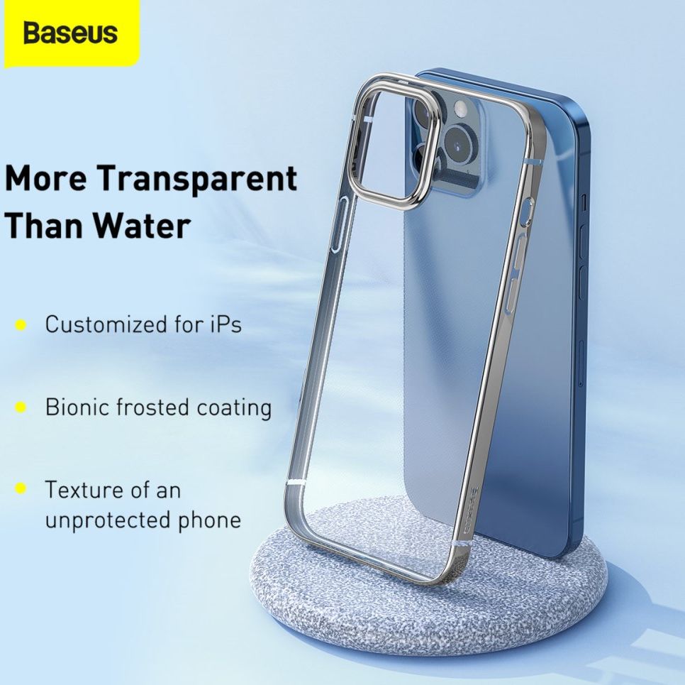Baseus Shining Apple iPhone 12 Pro Hoesje TPU Transparant Grijs afbeelding 11