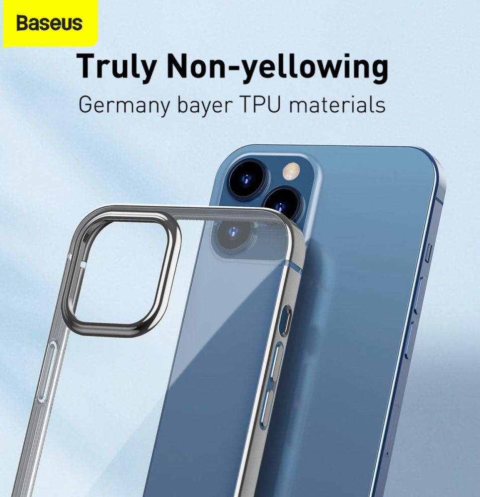 Baseus Shining Apple iPhone 12 Pro Hoesje TPU Transparant Grijs afbeelding 13