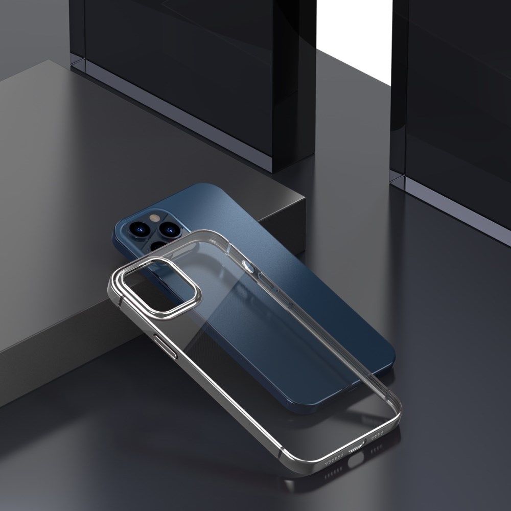 Baseus Shining Apple iPhone 12 Pro Hoesje TPU Transparant Grijs afbeelding 7