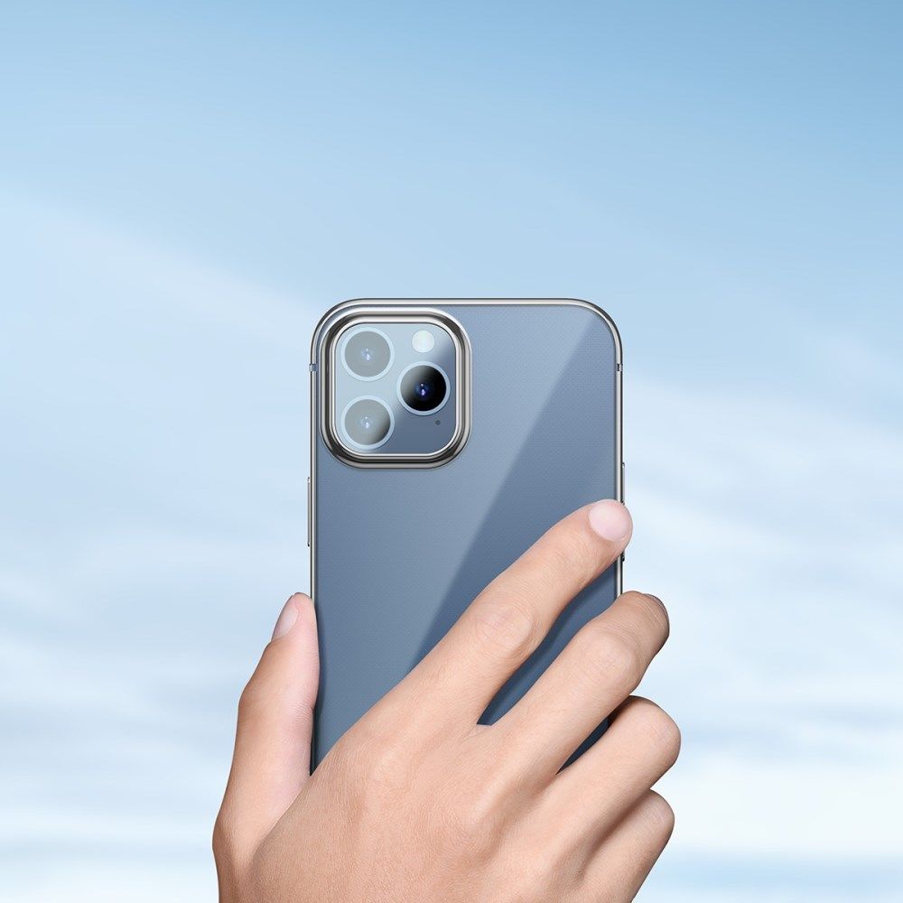 Baseus Shining Apple iPhone 12 Pro Hoesje TPU Transparant Grijs afbeelding 8