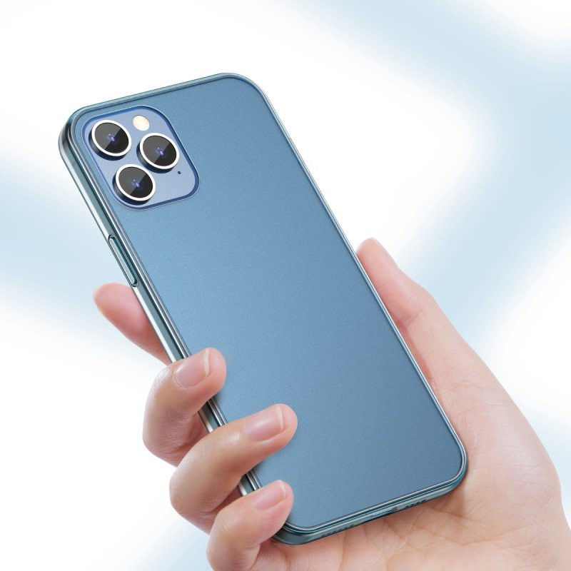 Baseus Frosted Glass Apple iPhone 12 Mini Hoesje TPU Matte Wit afbeelding 3