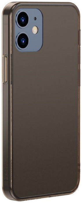 Baseus Frosted Glass Apple iPhone 12 Mini Hoesje TPU Matte Zwart afbeelding 2