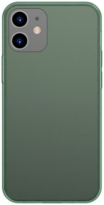 Baseus Frosted Glass Apple iPhone 12 Mini Hoesje TPU Matte Groen afbeelding 1