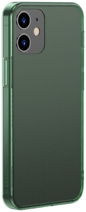 Baseus Frosted Glass Apple iPhone 12 Mini Hoesje TPU Matte Groen afbeelding 2