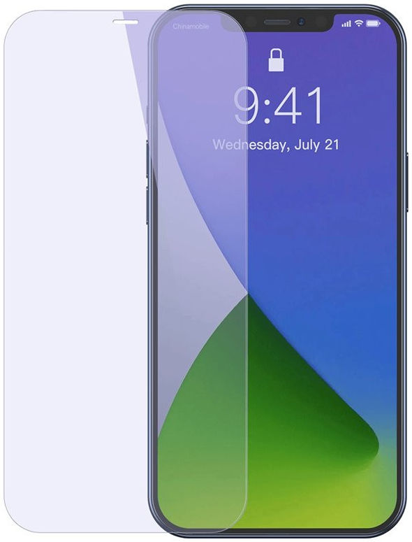 Baseus Apple iPhone 12/12 Pro Anti-Bluelight Screenprotector (2-Pack) afbeelding 2