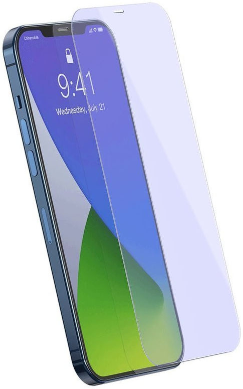 Baseus Apple iPhone 12/12 Pro Anti-Bluelight Screenprotector (2-Pack) afbeelding 1