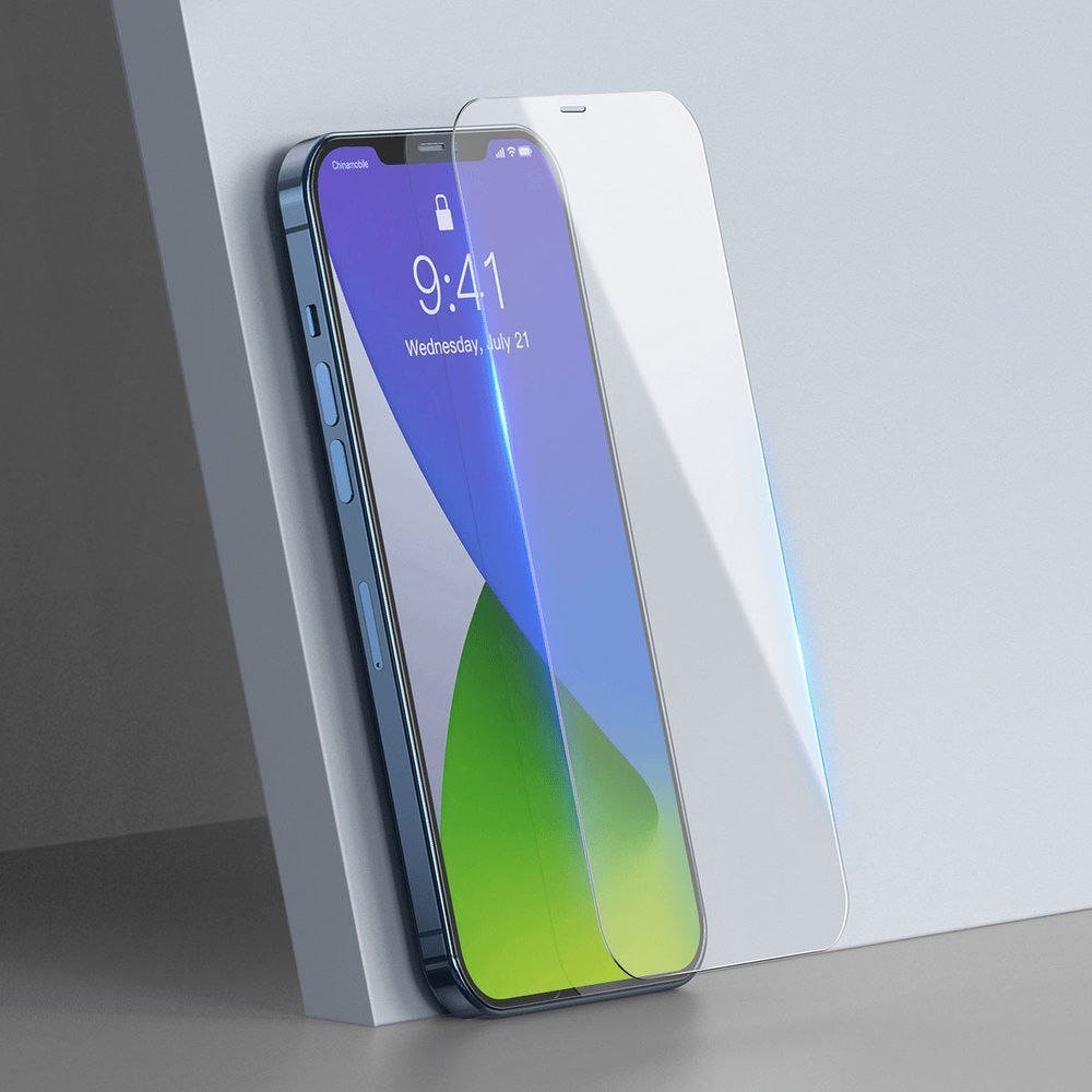 Baseus Apple iPhone 12/12 Pro Anti-Bluelight Screenprotector (2-Pack) afbeelding 3