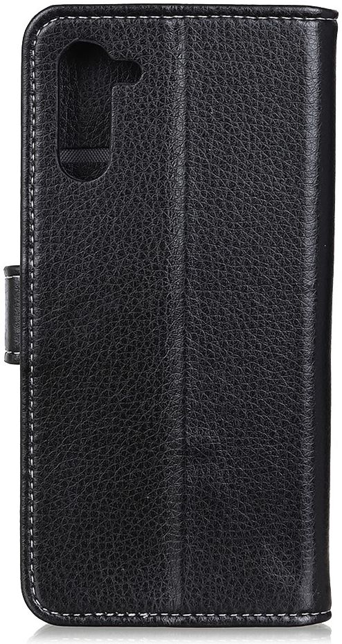 OnePlus Nord Litchi Vintage Wallet Hoesje Zwart afbeelding 2