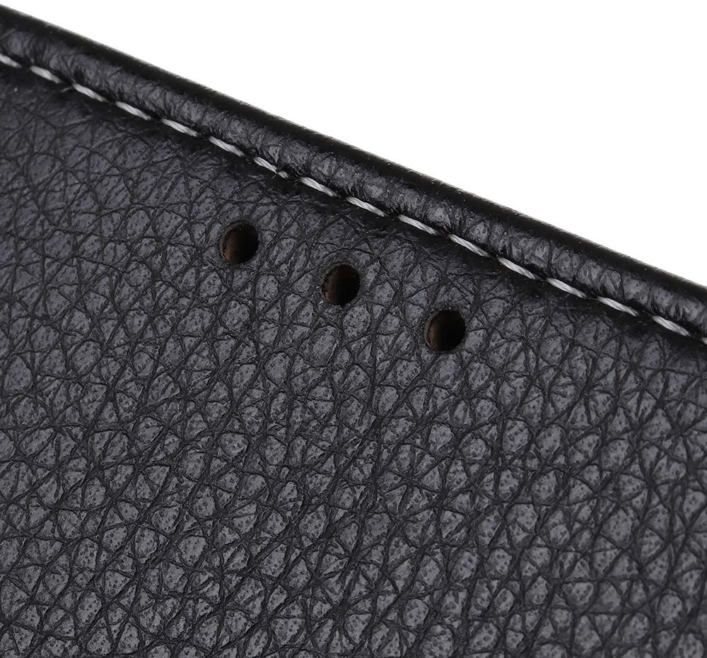 OnePlus Nord Litchi Vintage Wallet Hoesje Zwart afbeelding 9