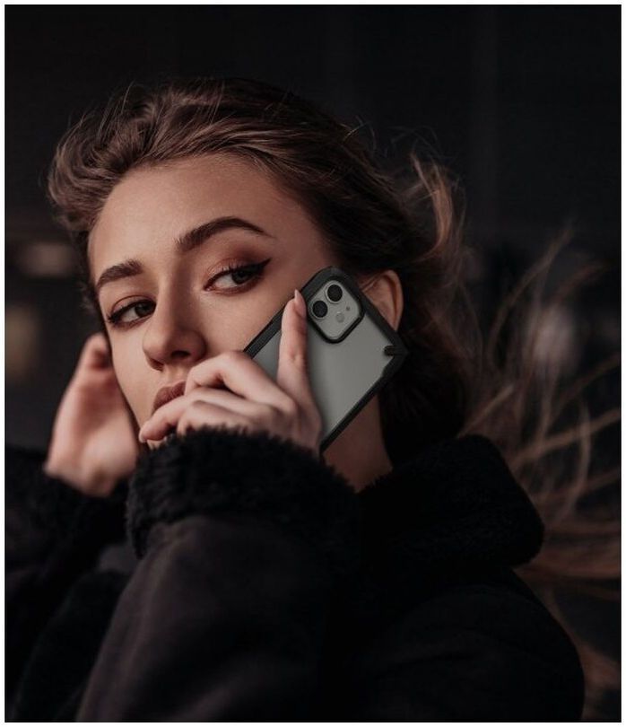 Ringke Fusion X Apple iPhone 12 Mini Hoesje Transparant/Zwart afbeelding 6