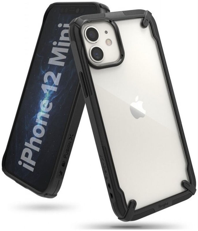 Ringke Fusion X Apple iPhone 12 Mini Hoesje Transparant/Zwart afbeelding 1