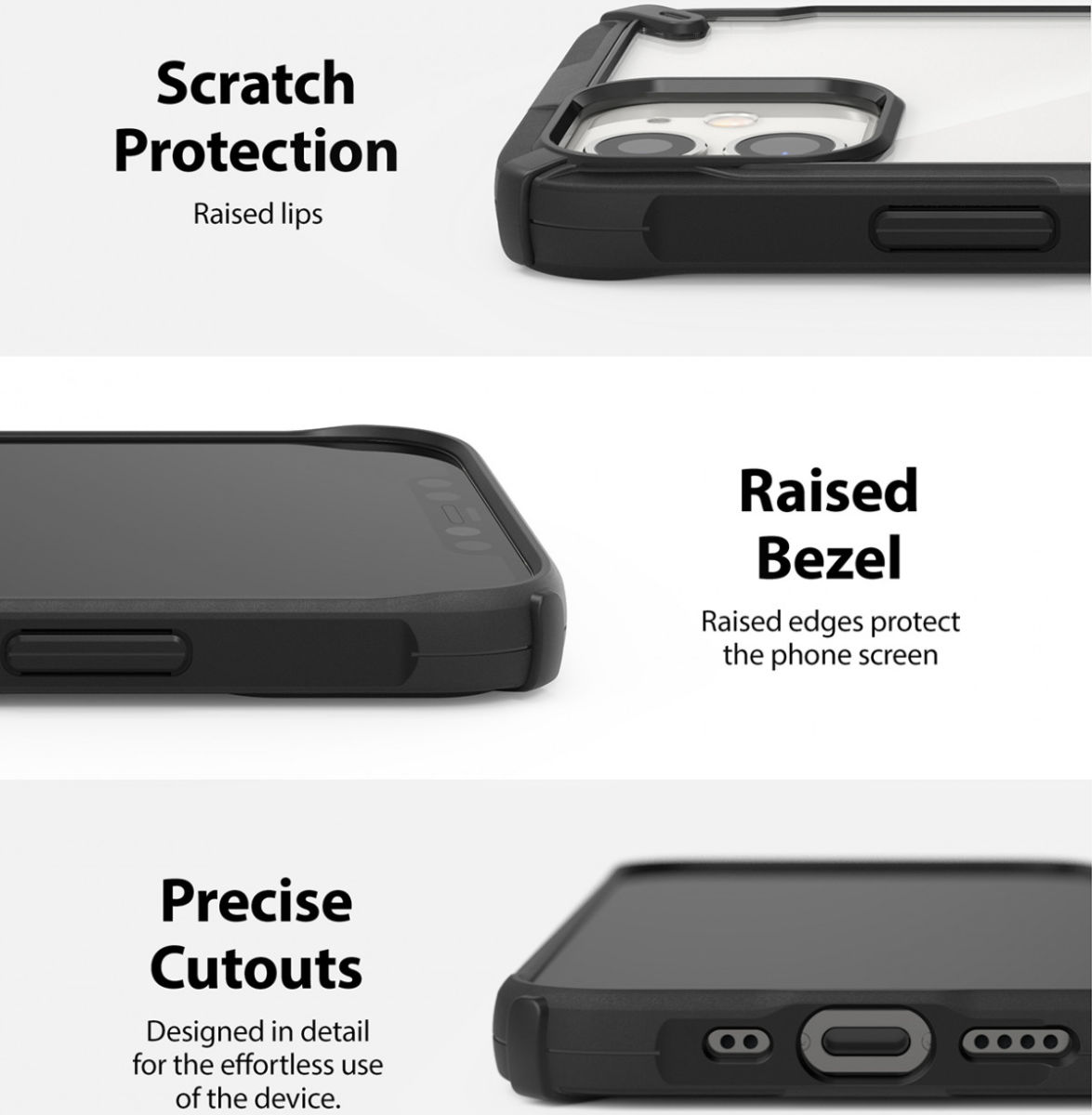 Ringke Fusion X Apple iPhone 12 Mini Hoesje Transparant/Zwart afbeelding 9