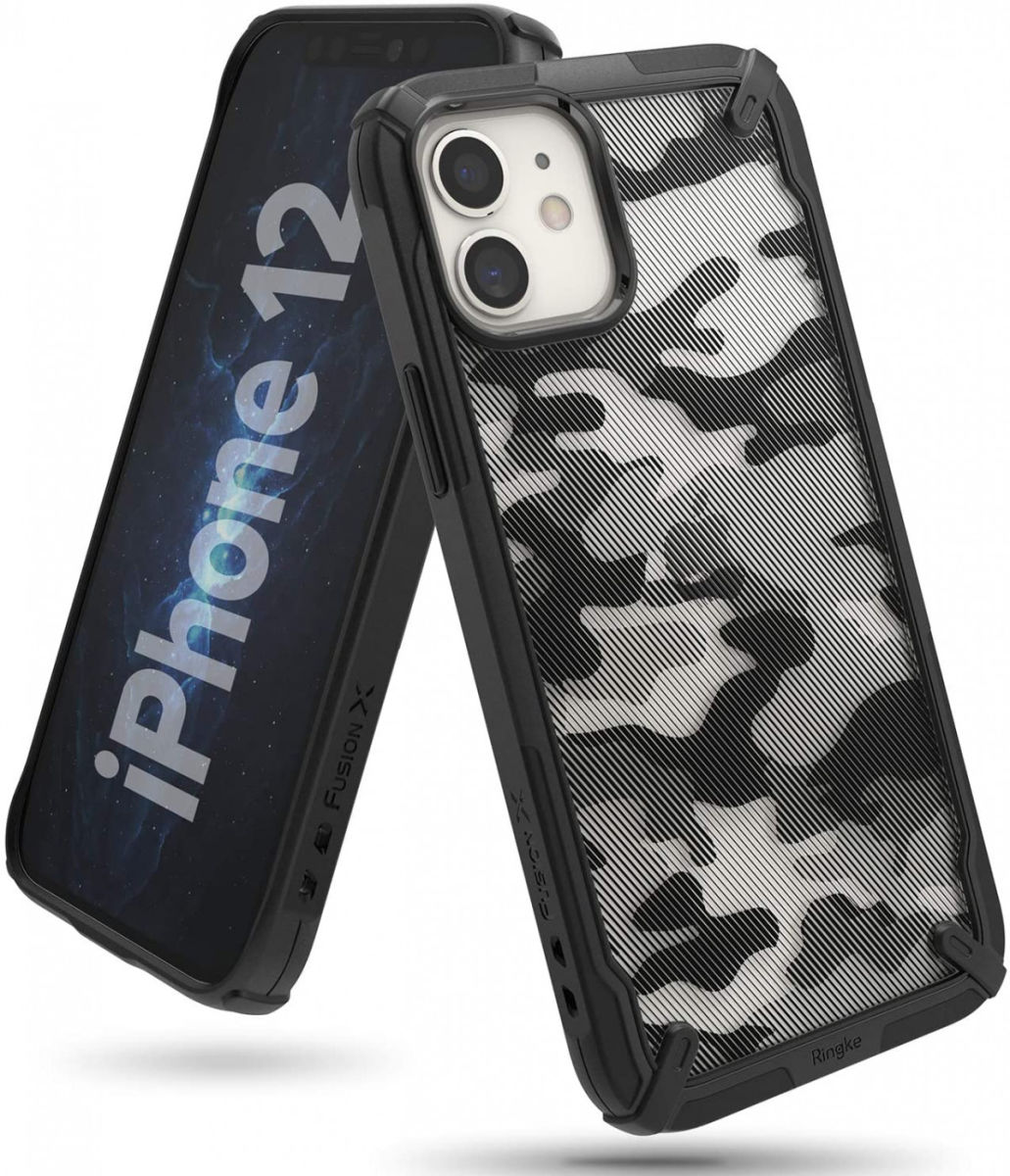 Ringke Fusion X Apple iPhone 12 Mini Hoesje Camo Zwart afbeelding 2