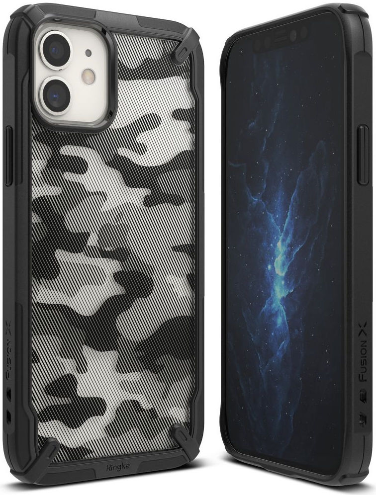 Ringke Fusion X Apple iPhone 12 Mini Hoesje Camo Zwart afbeelding 1