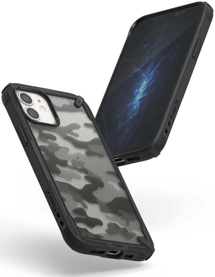 Ringke Fusion X Apple iPhone 12 Mini Hoesje Camo Zwart afbeelding 4